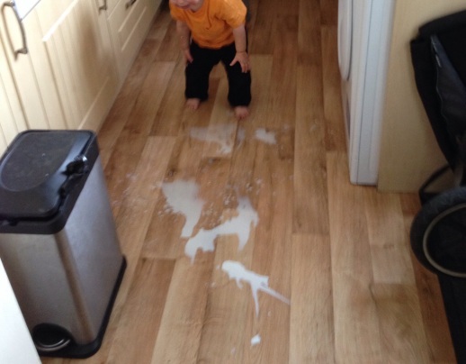 milk on floor